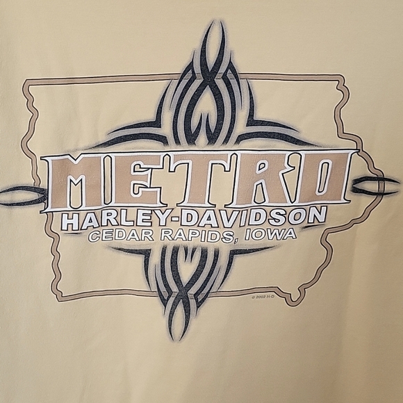 Harley-Davidson Mens Medium T-shirt, Light yellow/gold. - Picture 5 of 5